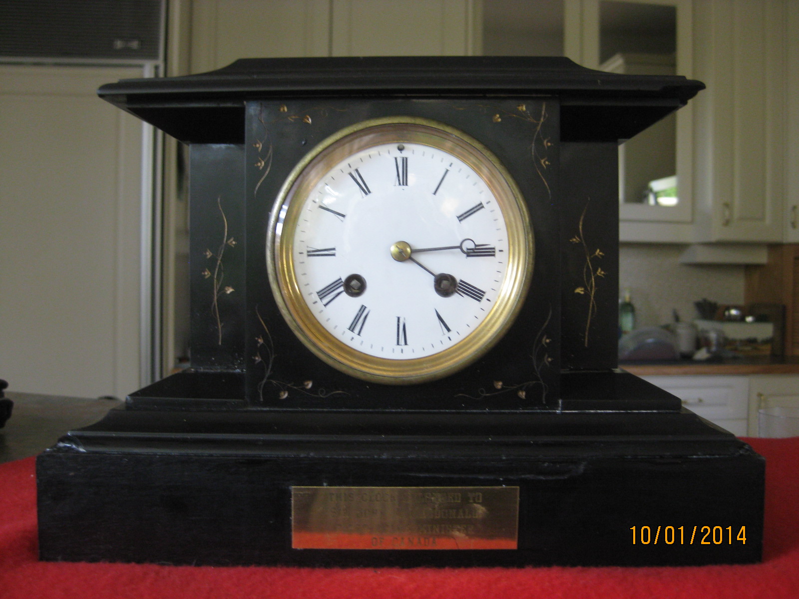 Sir John A. MacDonald mantle clock